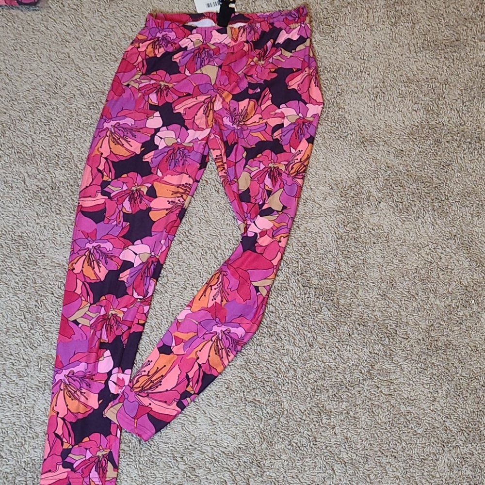 Agnes&Dora women's pink floral leggings